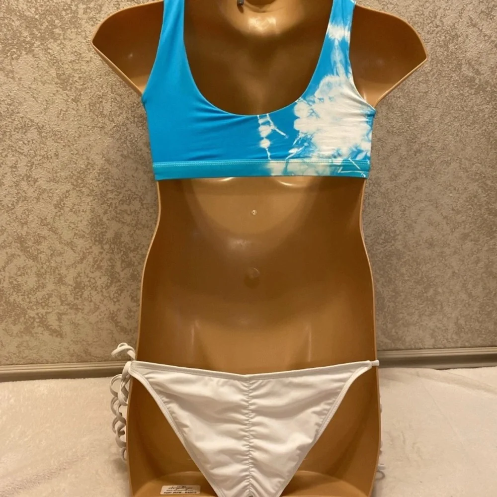 Dippin' Daisy's Crystal Blue and White Tie-Dye Bikini